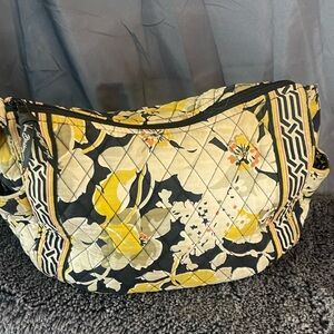 Vera Bradley Yellow and Black Quilted Shoulder Bag